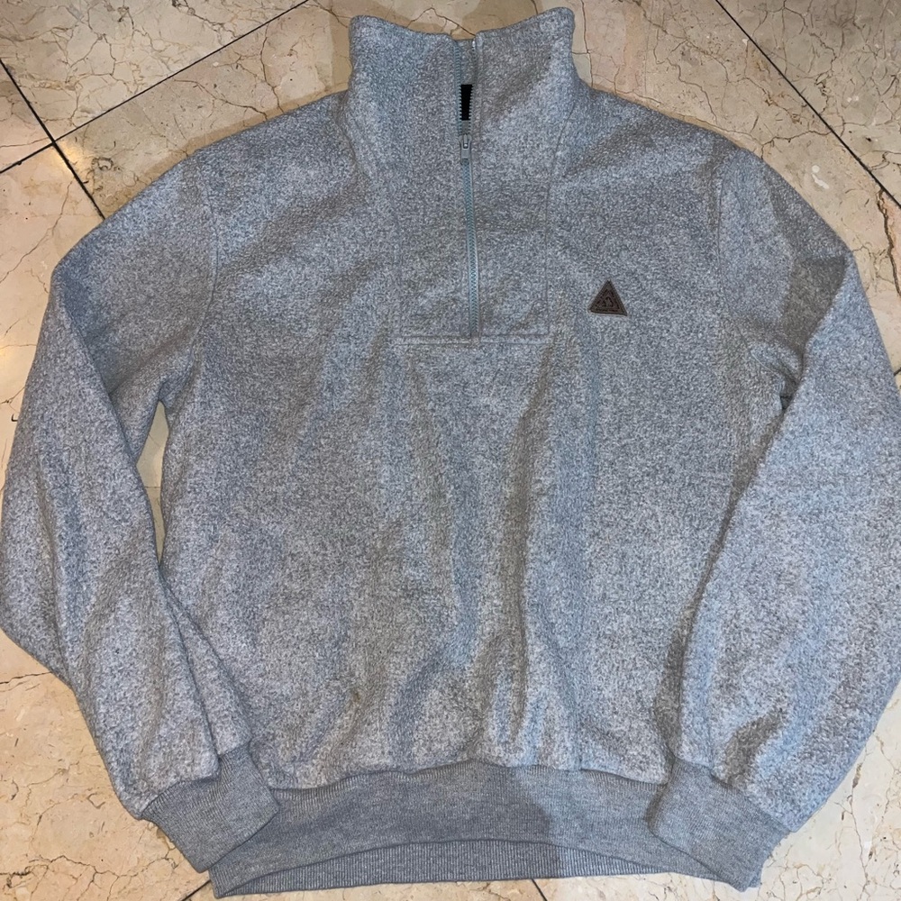 Pacific Trail Light Gray quarter Zip-Up Sweater